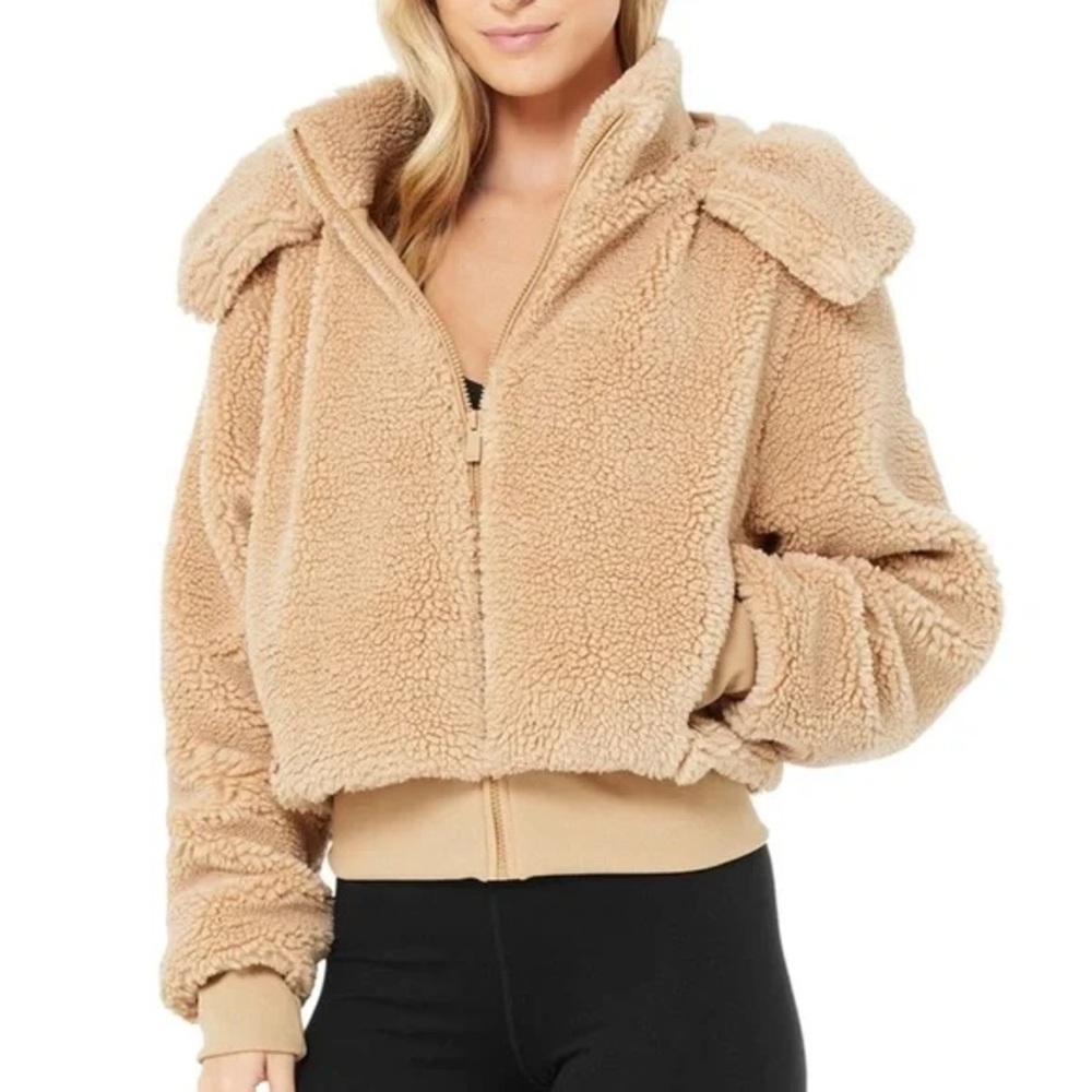 Alo Yoga Foxy Sherpa Tan Jacket
